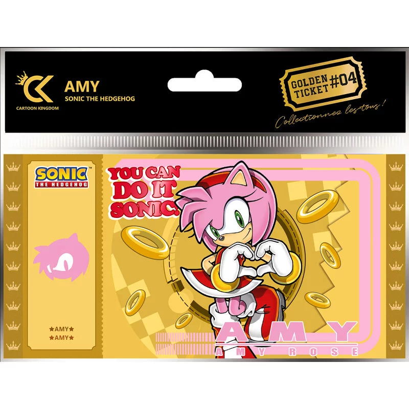 Ticket Amy Rose Collection 1 Sonic The Hedgehog Doré PVC