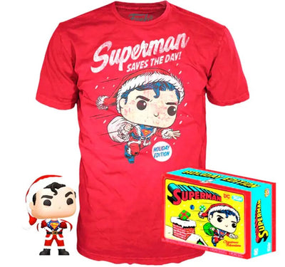Funko Pop & Tee! Dc Comics Superman Exclusive Flocked