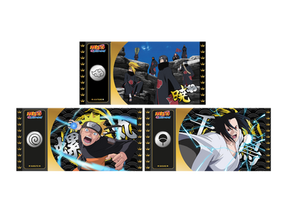 Set De 3 Golden Tickets Black Edition Naruto Shippuden – Limited Edition Numérotés