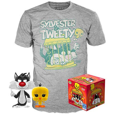 Funko Pop & Tee! Looney Tunes - Sylvestre And Tweety Flocked Exclusive Edition Flocked