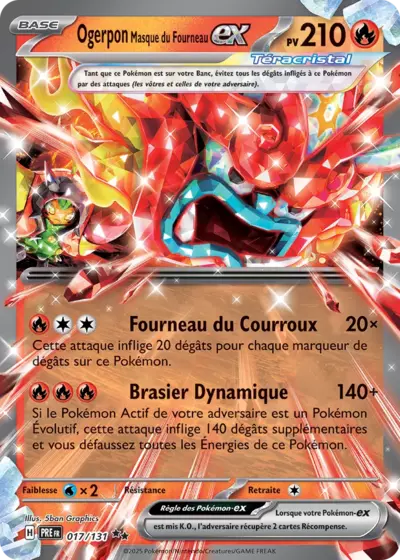 Pre - 017/131 - Ogerpon Masque Du Fourneau Téracristal Ex