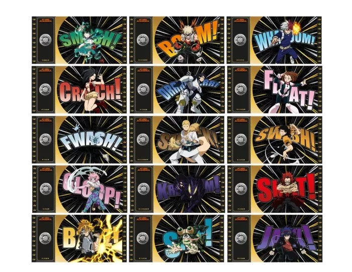 Lot of 15 Golden Tickets Black Edition My Hero Academia – Limited Edition numérotés