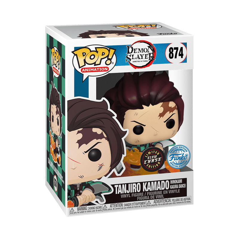 Funko Pop CHASE! Tanjiro Kamado w/Hinokami Kagura Dance (874) Demon Slayer